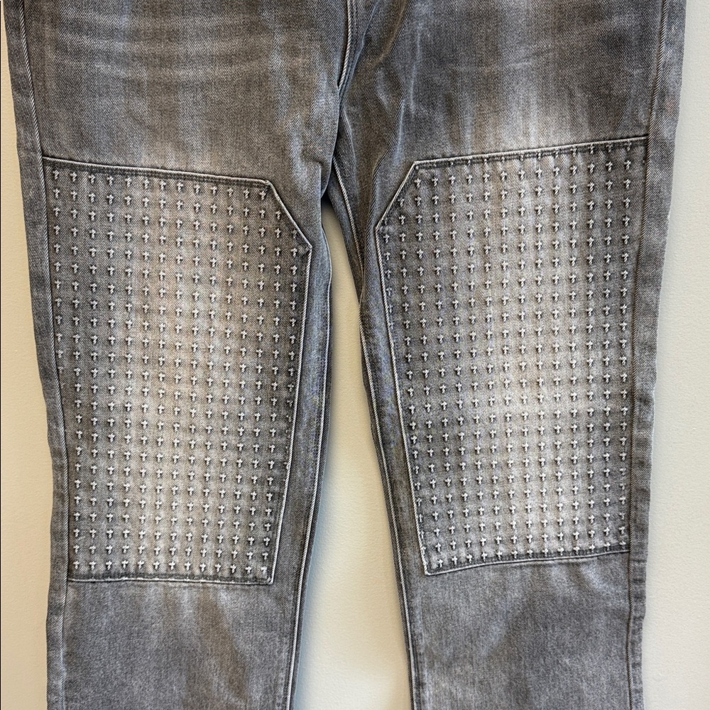 RTA Ricardo Slim Carpenter Jeans Grey Storm NWT 38 - Picture 3 of 8